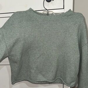 Zara Mint Green Crew Neck Sweater